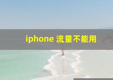 iphone 流量不能用